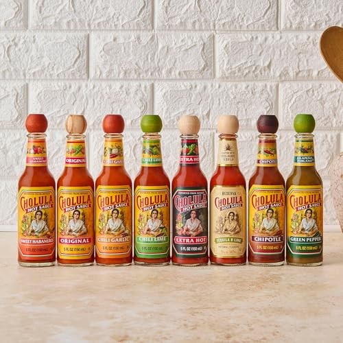 Cholula Hot Sauce, Extra Hot, Product of Mexico, Blend of Arbol & Piquin Peppers for Bringing Extra Hot Heat to Tacos, Eggs, Pizza and More, 5 Fl Oz