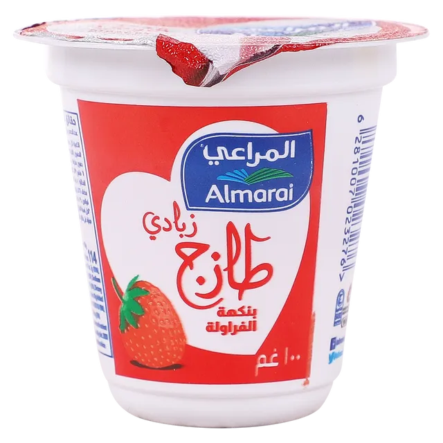 زبادي المراعي كامل الدسم فراولة 100جم