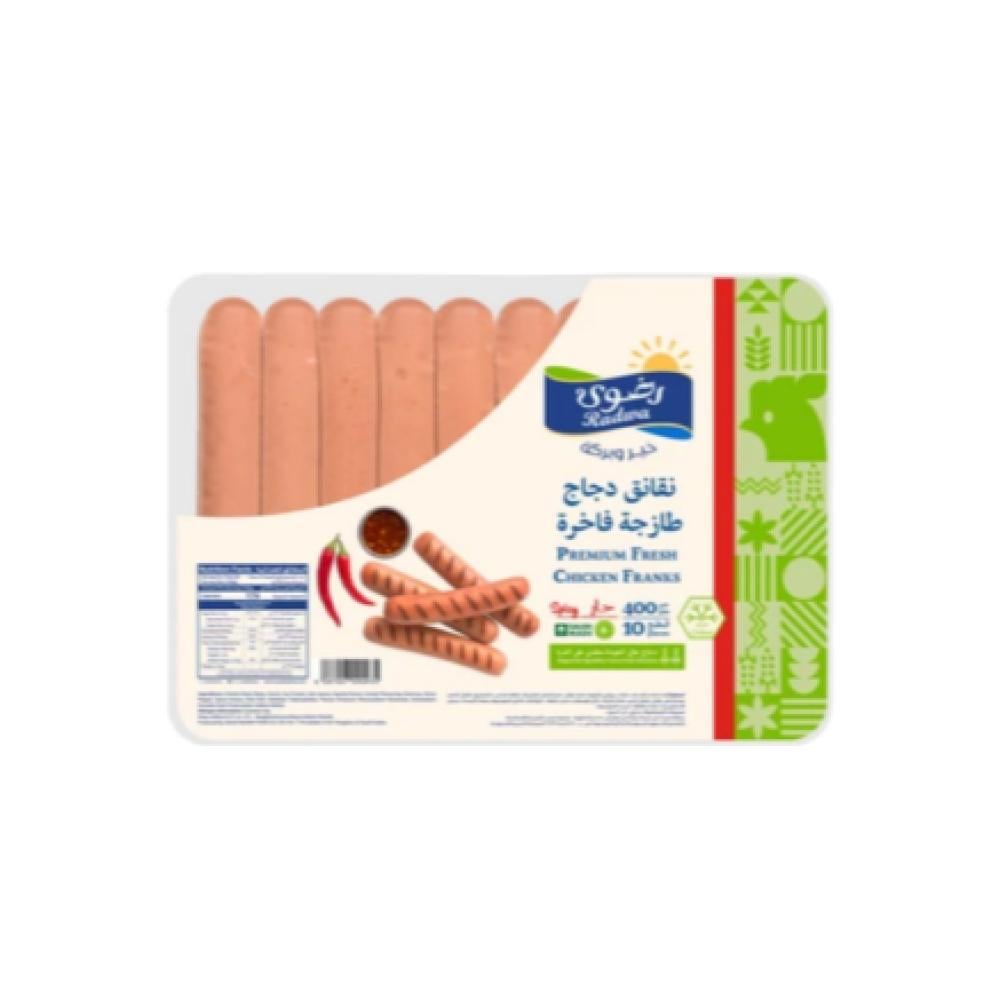 نقانق فروج طازج حار فرانكس 400  جم رضوى
