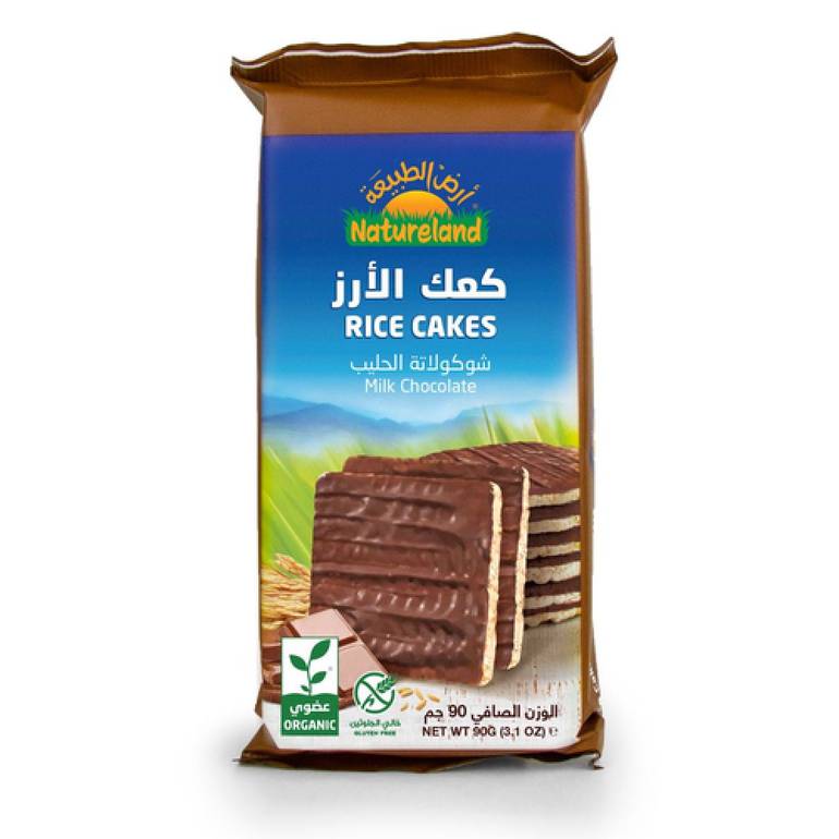كعك الارز - شوكولاتة بالحليب 90  جم - عضوي