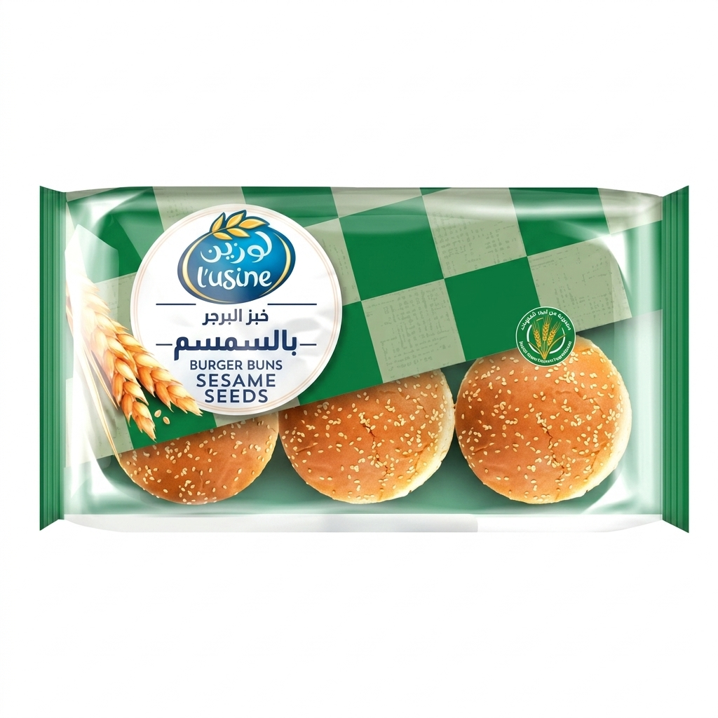 خبز برجر لوزين بالسمسم