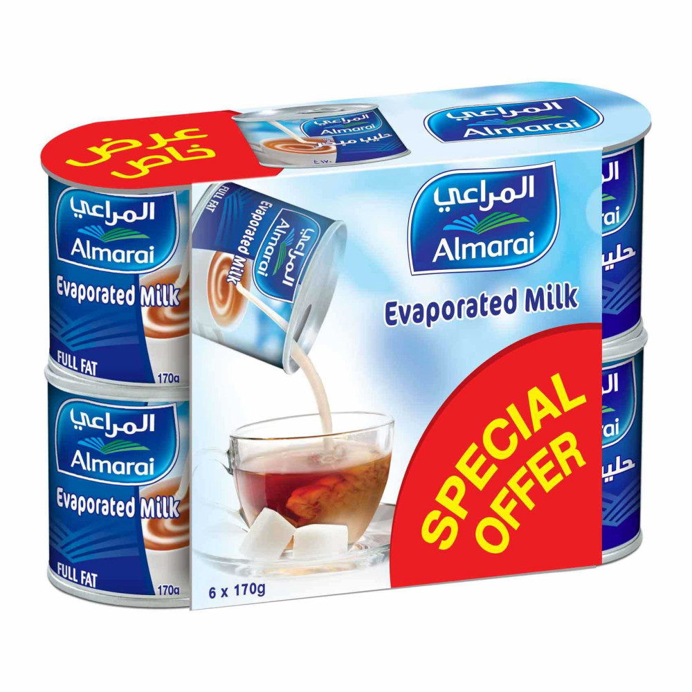 حليب مبخر كامل الدسم المراعي عرض خاص 170  جم