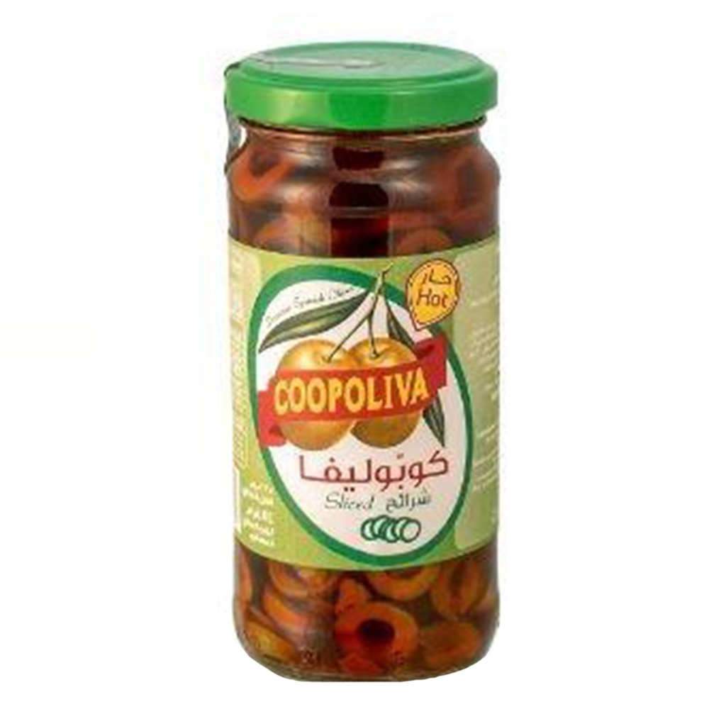 زيتون اخضر شرائح حار كوبوليفا 225جم