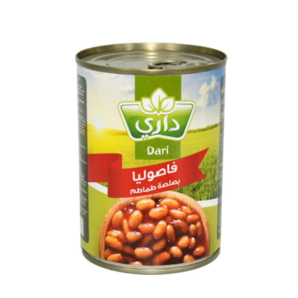 فاصوليا داري مطبوخة بصلصة الطماطم