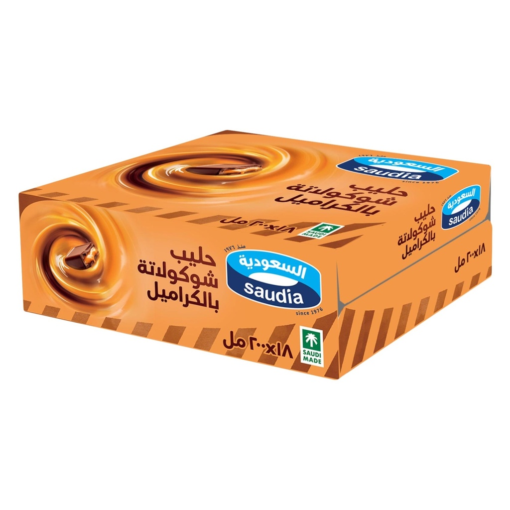 حليب السعودية شوكولاتة بالكراميل 200مل*18
