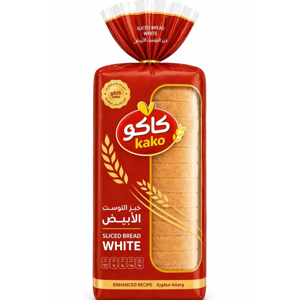 خبز توست ابيض 600  جم-كاكو