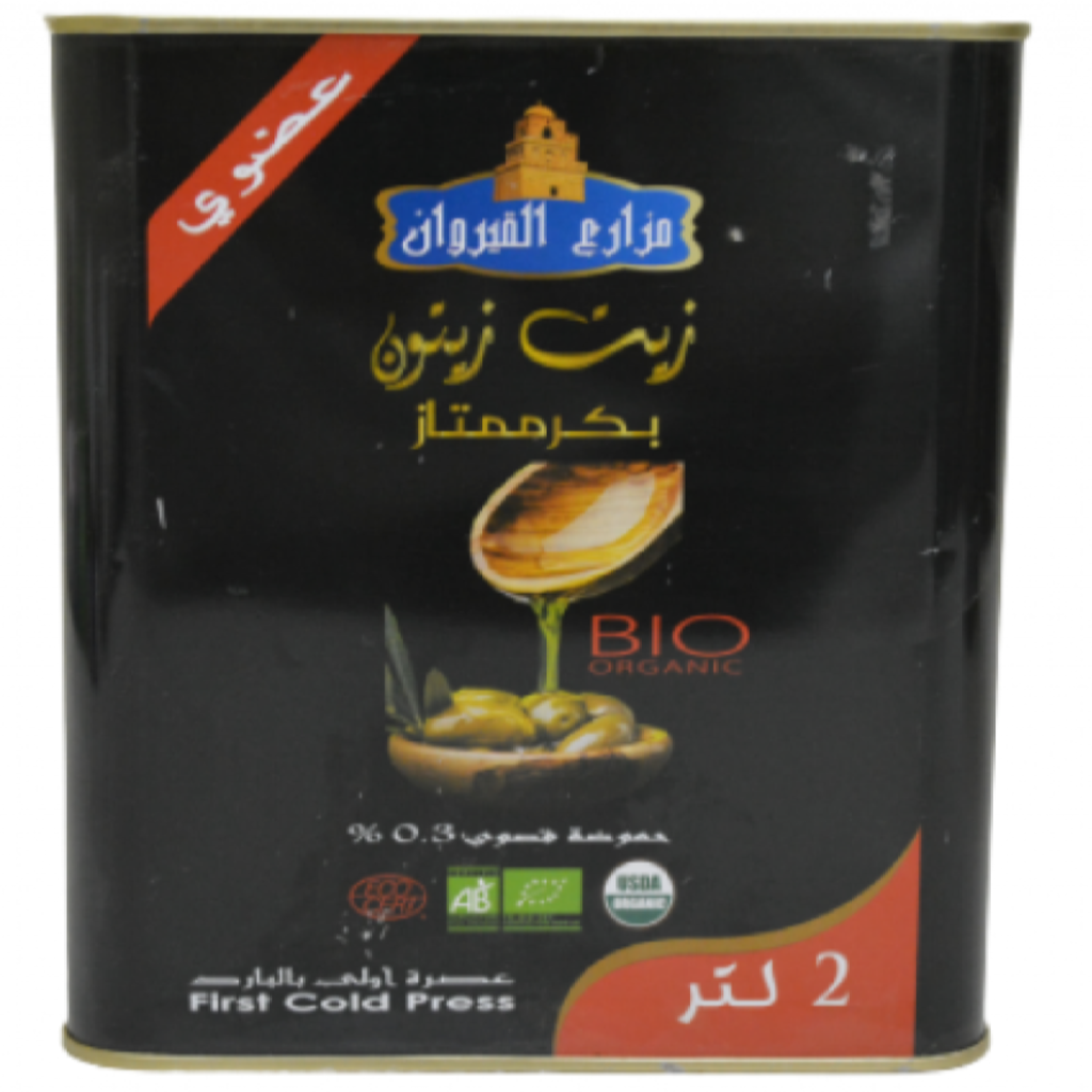 زيت زيتون عضوي بكر القيروان 2لتر