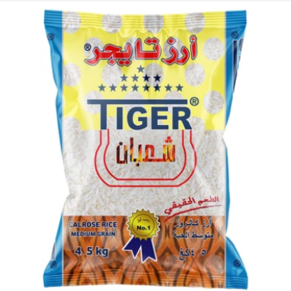 .ارز تايجر كالورز شعبان 4.5  كيلو