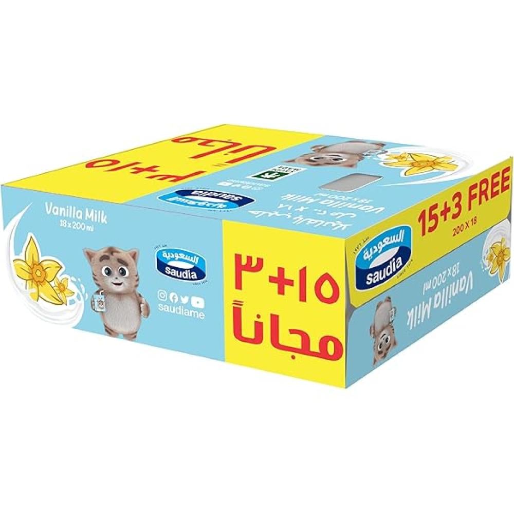 السعودية عصير حليب بالفانليا 200مل* 15+3
