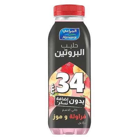 حليب بروتين فراولة المراعي 400مل