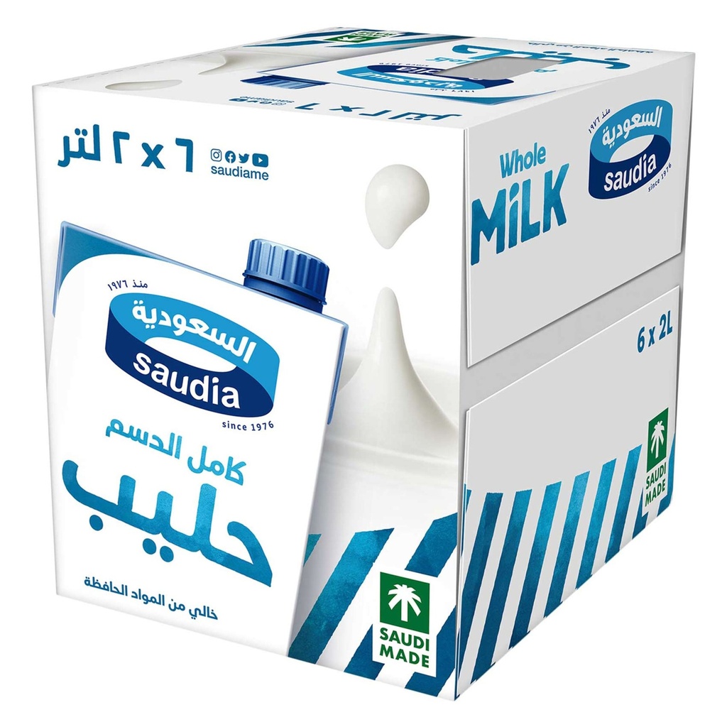 حليب كامل الدسم 2لتر*6