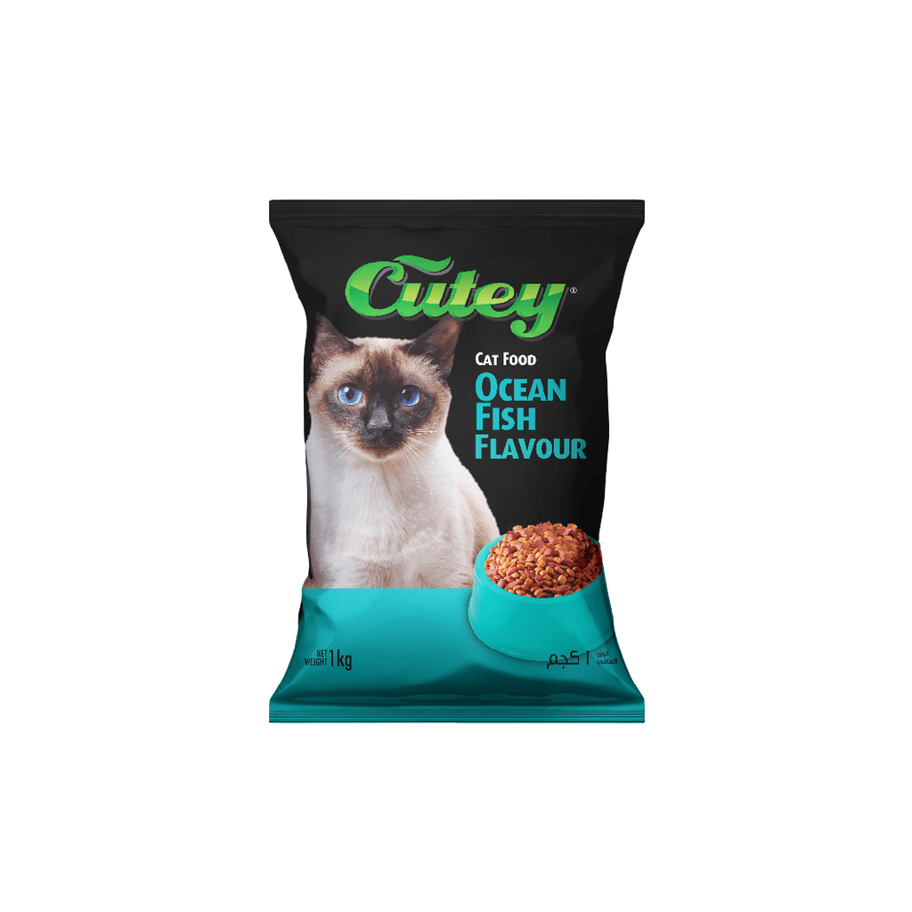 اكل قطط بنكهة اسماك المحيط كيوتي 1kg