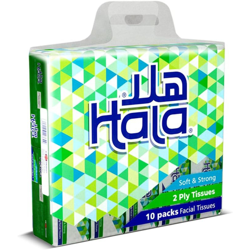 مناديل للوجة 10 عبوات - ناعم و قوي - هلا*10