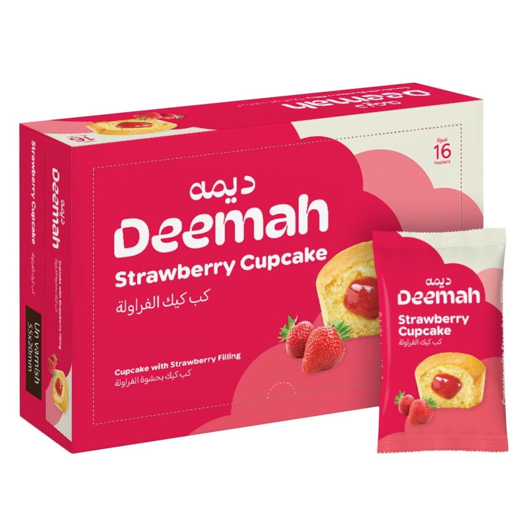 كب كيك الفراوله ديمه 27جم *12