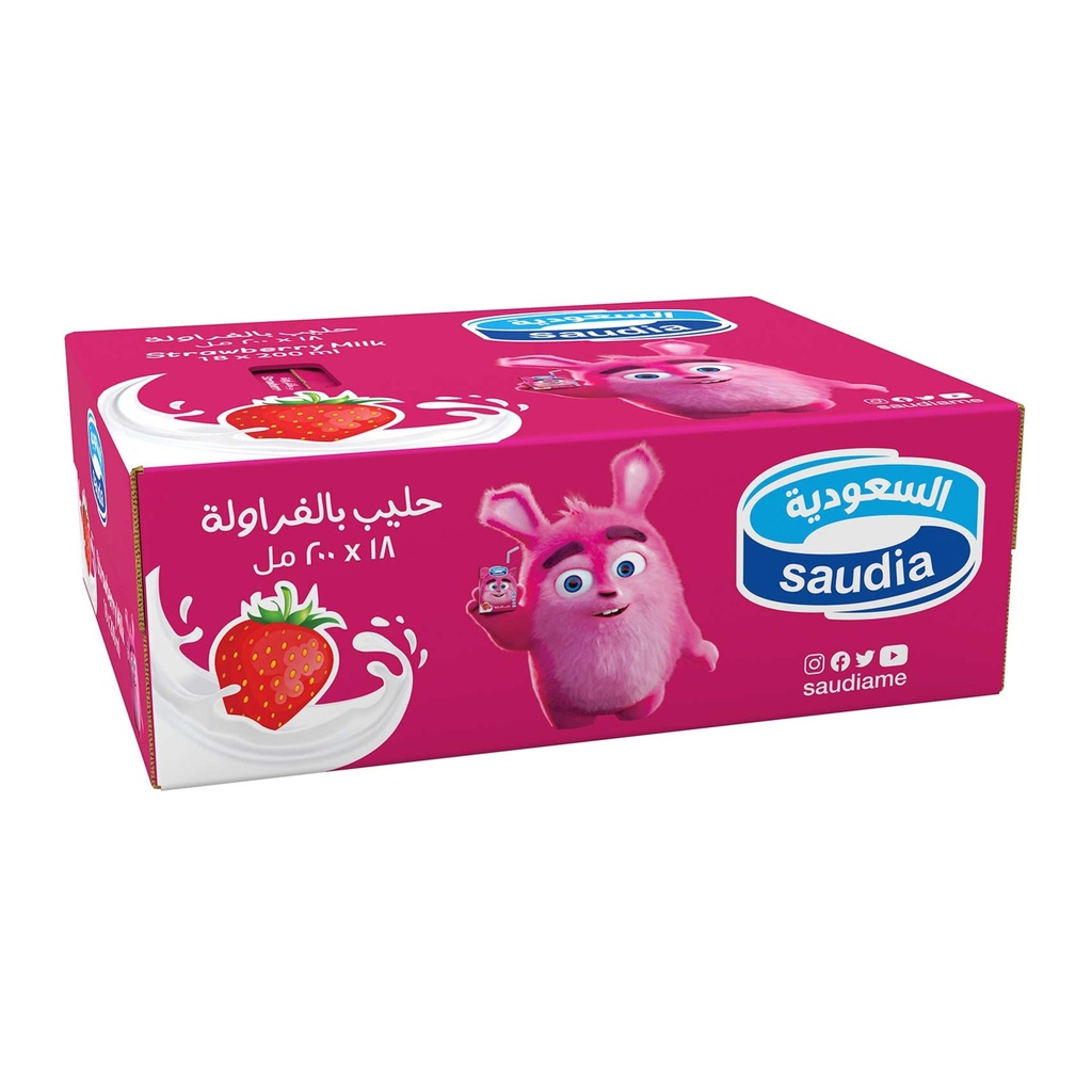 حليب السعودية فراولة 200مل*18