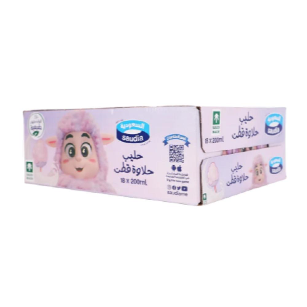 حليب السعودية حلاوة قطن 200مل*18