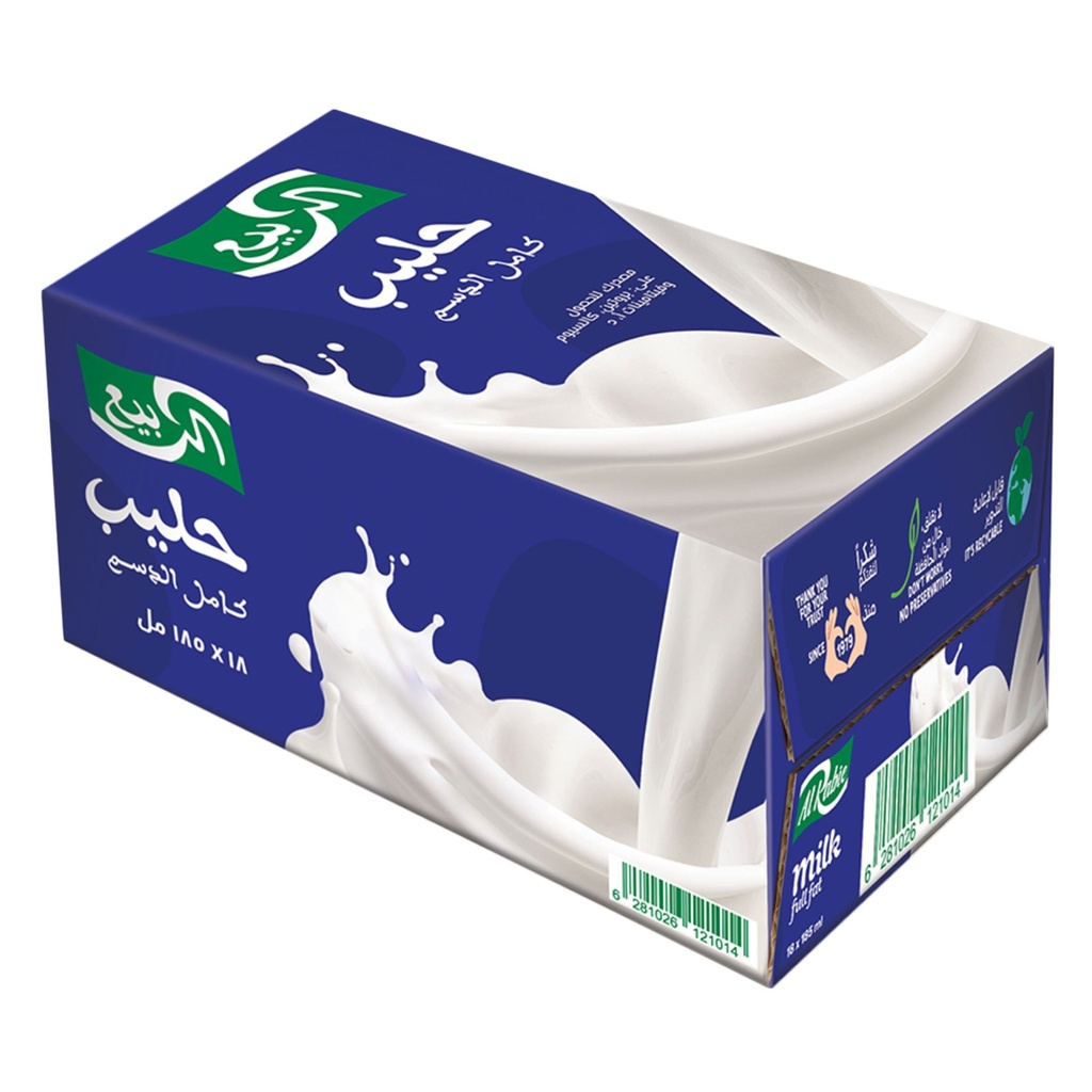 حليب كامل الدسم الربيع 185مل*18