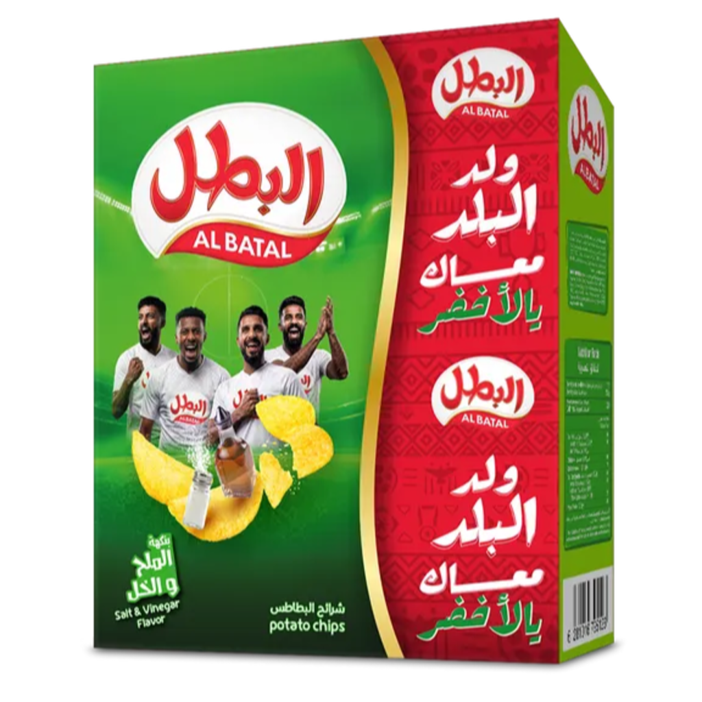 البطل بطاطس ملح وخل 12جم*20