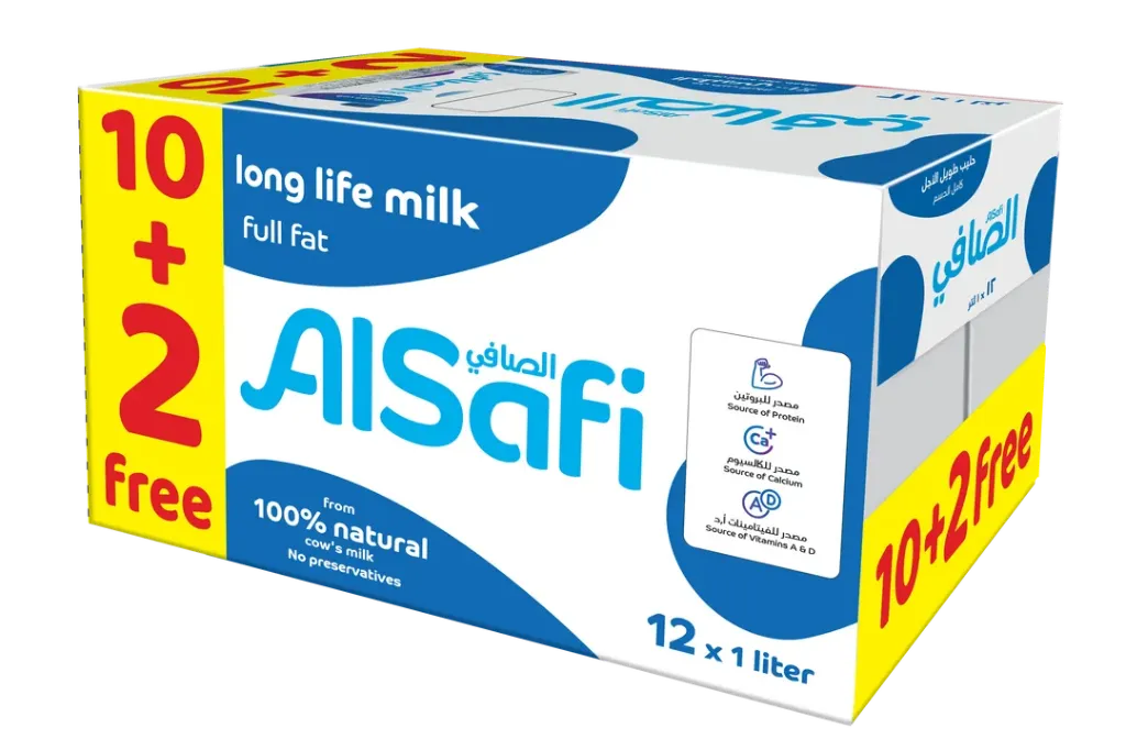 حليب الصافي 1 لتر كامل دسم كرتون