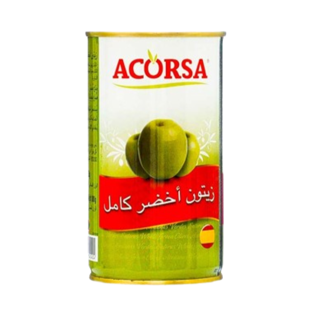 اكورسا زيتون اخضر حب كامل 350  غرام