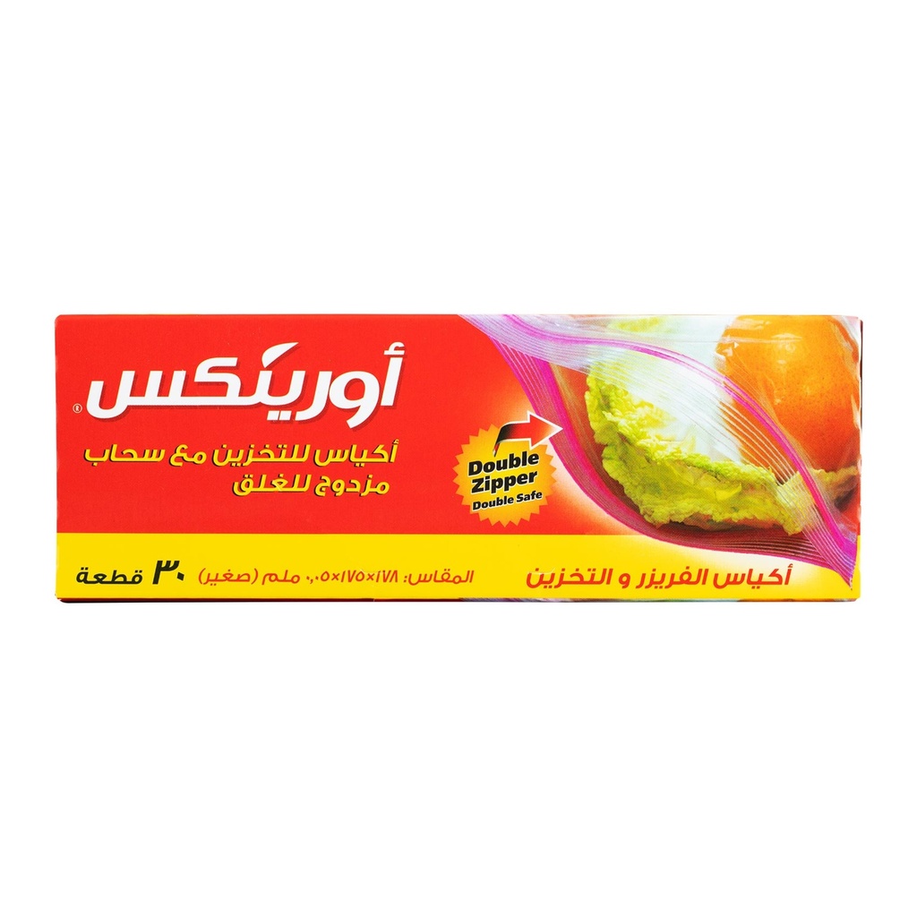 أكياس بسحاب مز/للغلق صغيراورينكس30/24حبه