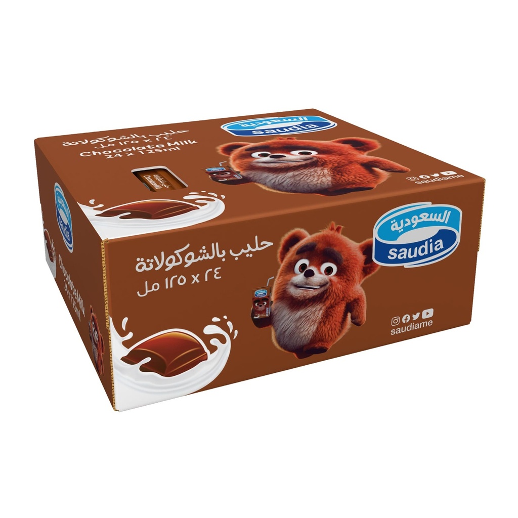 حليب شوكولاته السعودية 125  مل*24