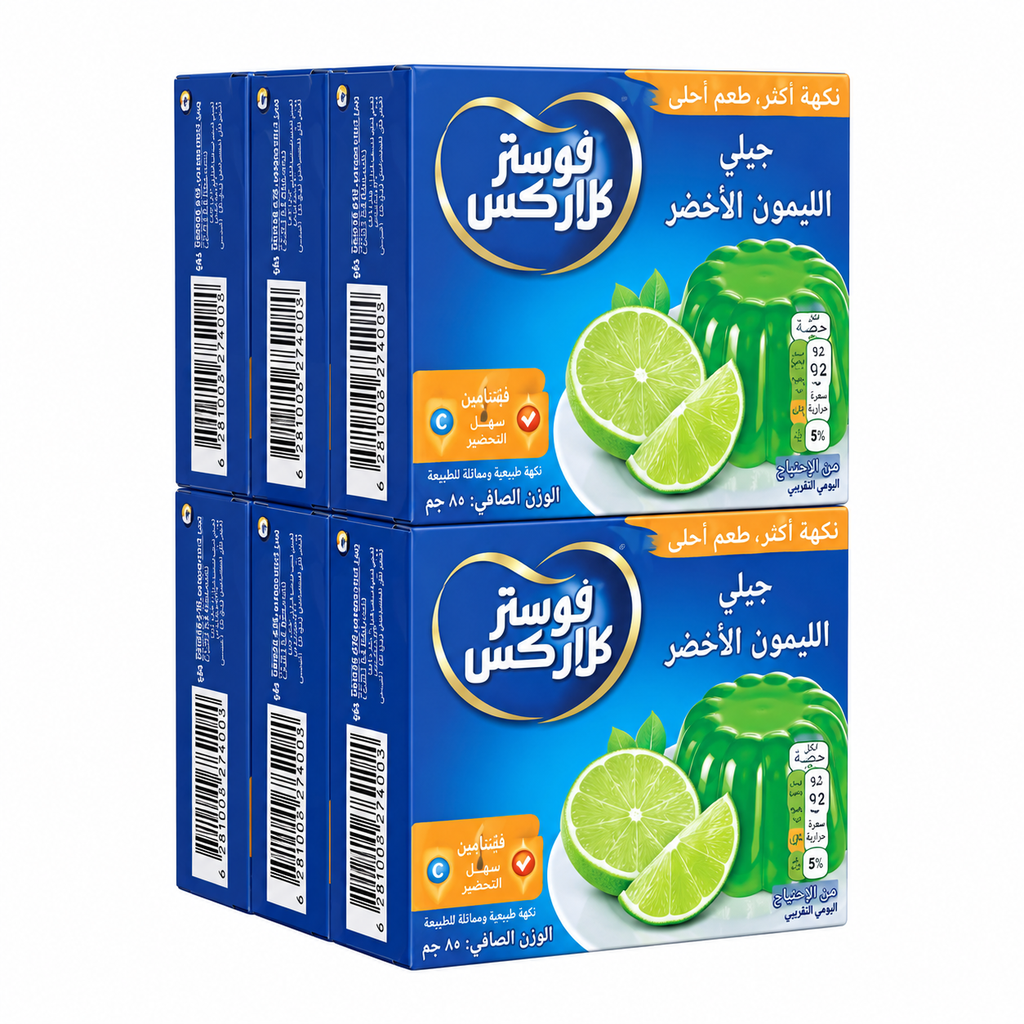 جلي فوستر كلاركس بنكهة الليمون الاخضر 80جم*6