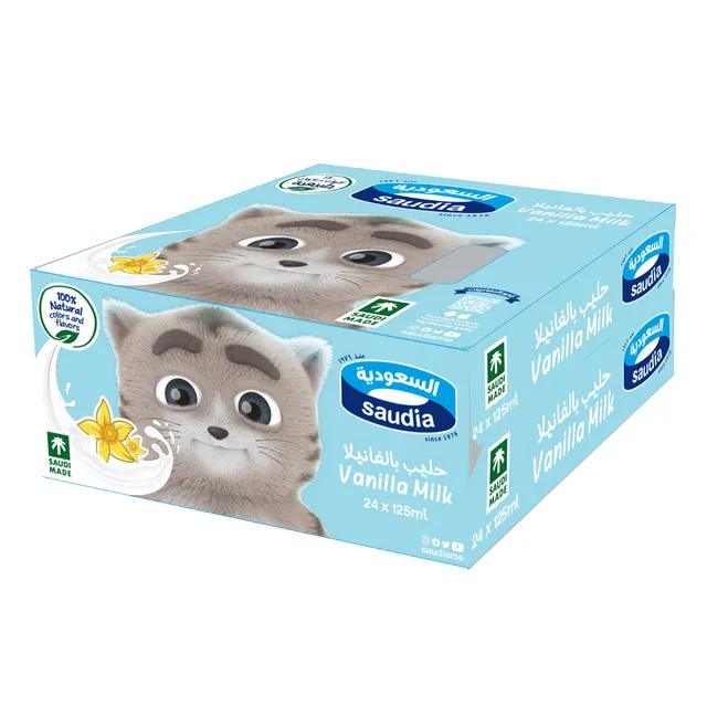 حليب السعوديه فانيلا 125  مل*24