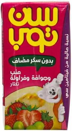سن توب عنب وجوافة وفراولة 125مل*18